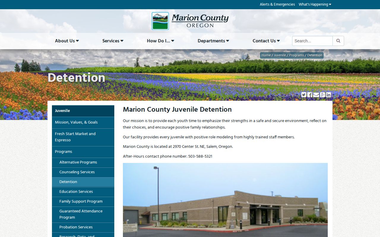 Marion County juvenile detention boundary for MacLaren youth release records